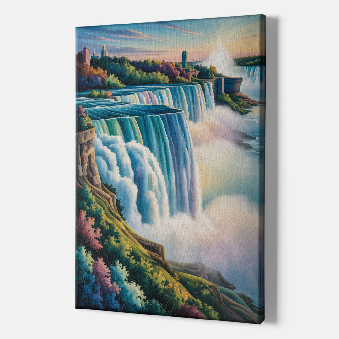 Niagara Falls Color Burst - Canvas Print Art Sides