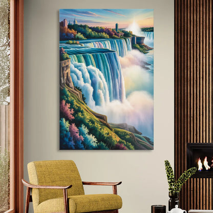 Niagara Falls Color Burst Living Room - Canvas Wall Art