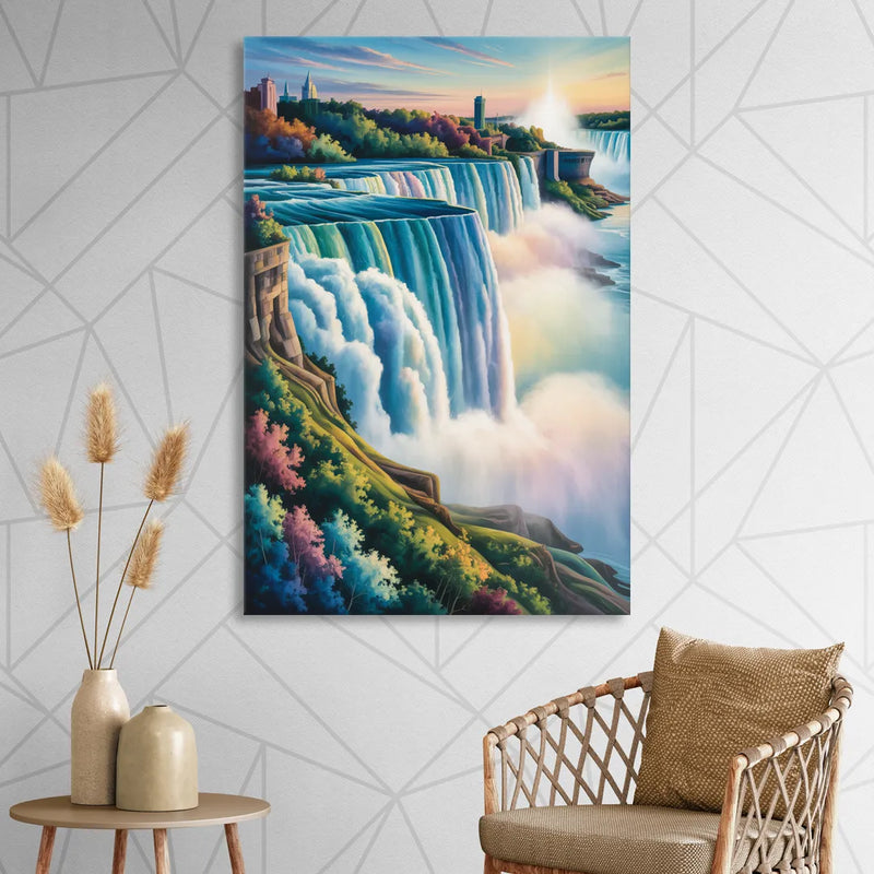 Niagara Falls Color Burst Sitting Room - Canvas Wall Art