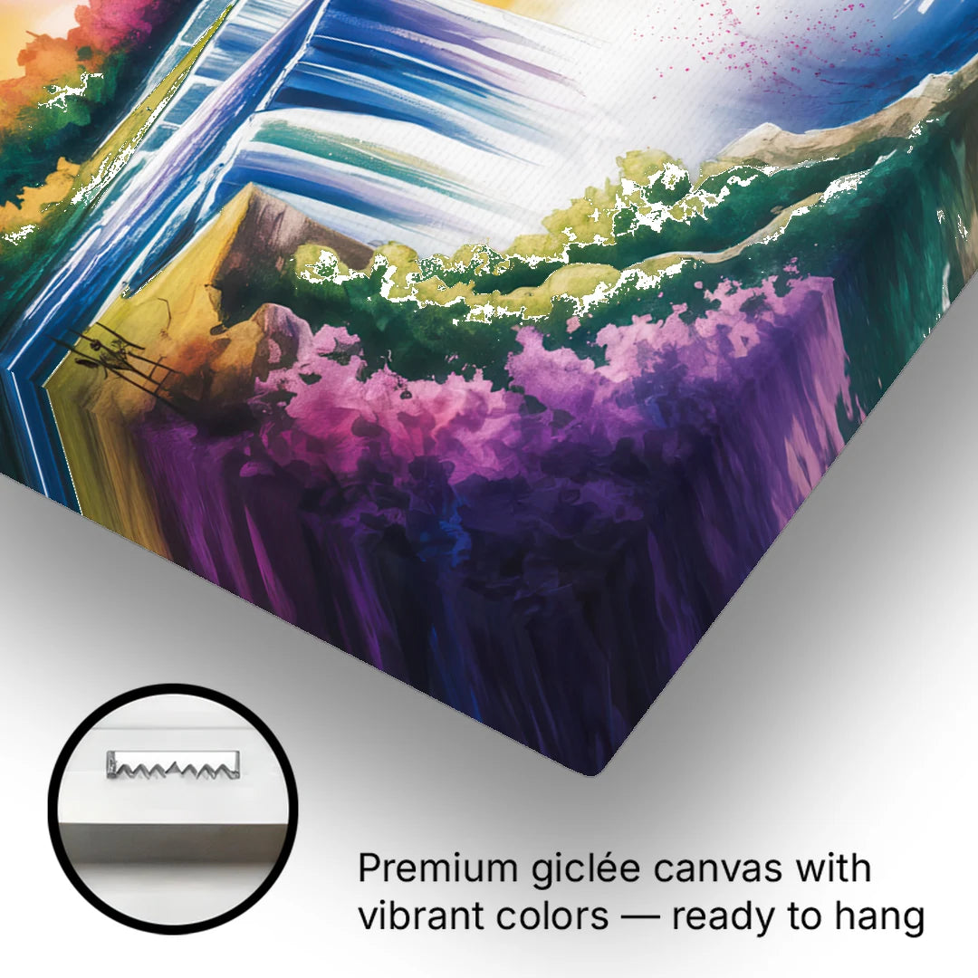 Niagara Falls Fireworks Show - Canvas Wall Art - Gallery Wrap Corner