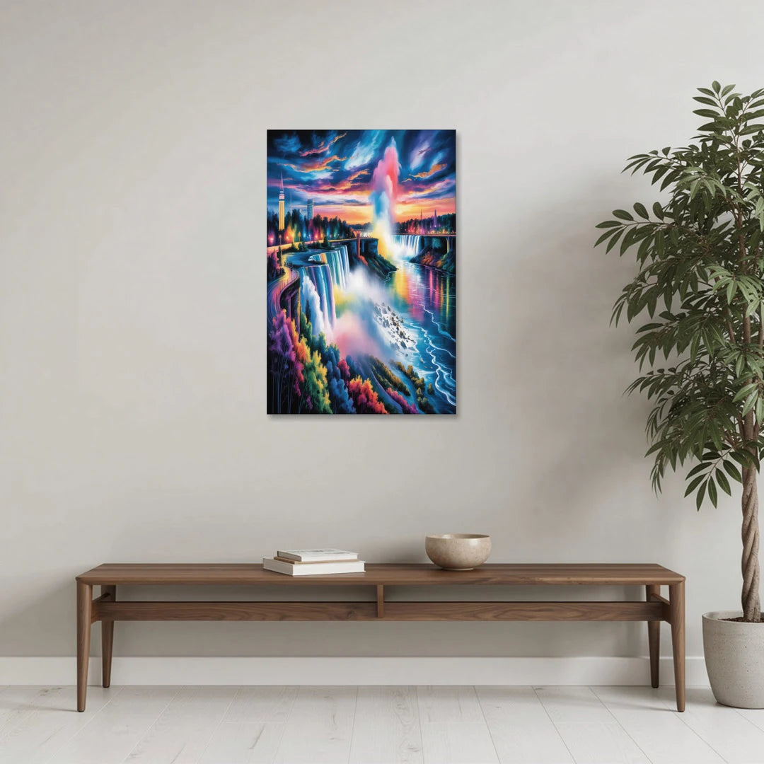 Niagara Falls Light Show - Canvas Wall Art - Coffee Table - 24x36