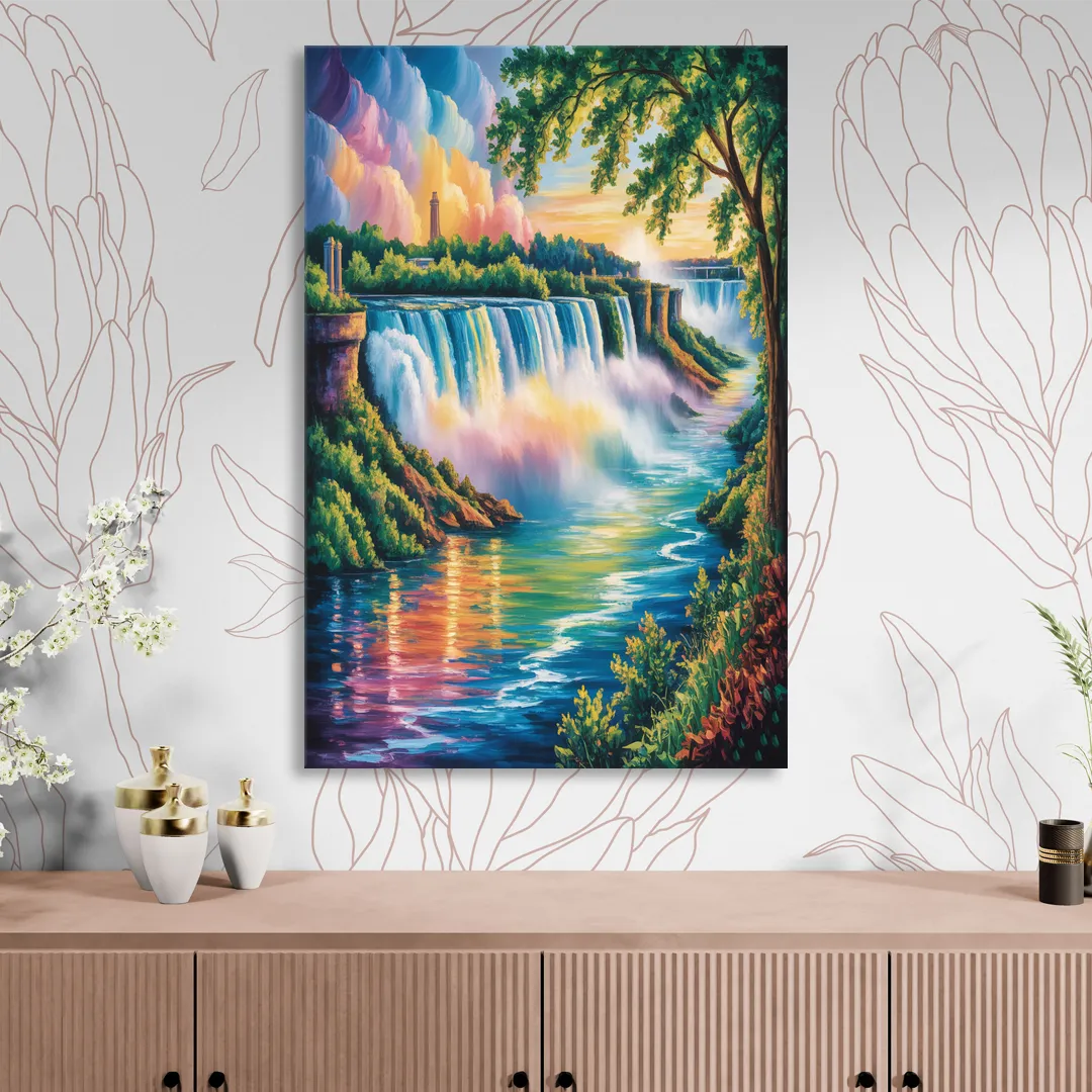 Niagara Falls Nature Trail Living Room - Canvas Wall Art