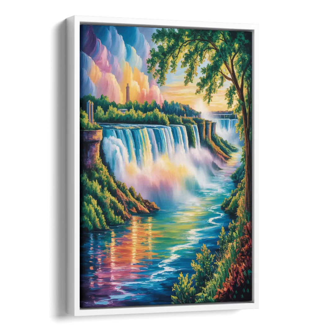 Niagara Falls Nature Trail Side - White Canvas Wall Art