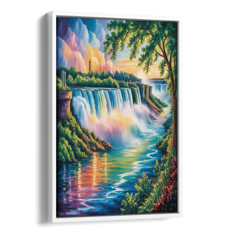 Niagara Falls Nature Trail Side - White Canvas Wall Art