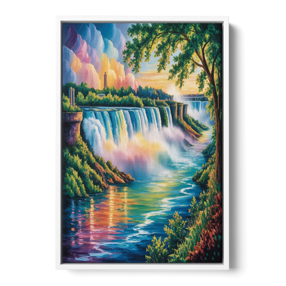 Niagara Falls Nature Trail Front - White Canvas Wall Art