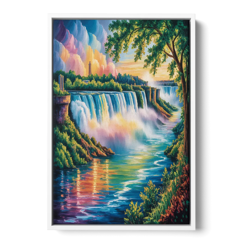 Niagara Falls Nature Trail Front - White Canvas Wall Art