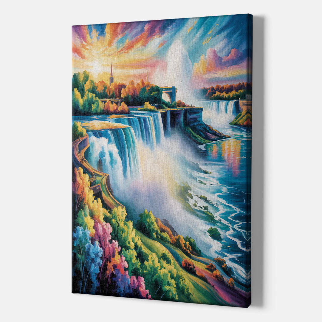 Niagara Falls Panorama - Canvas Print Art Sides