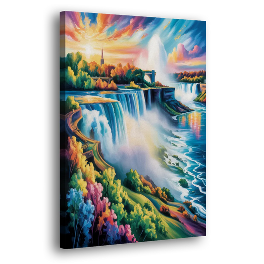 Niagara Falls Panorama Side - Canvas Wall Art