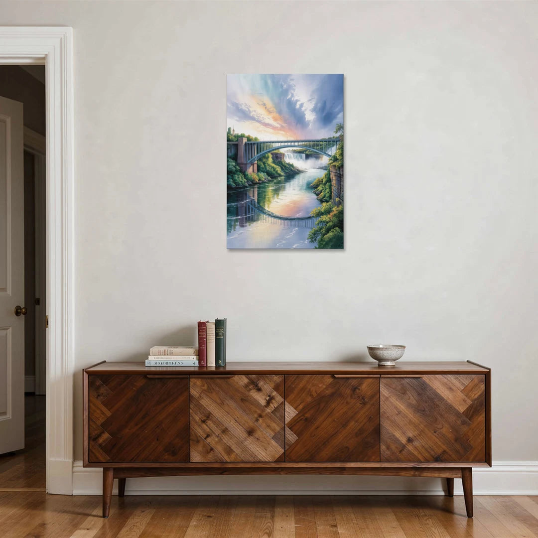 Niagara Falls Rainbow Bridge - Canvas Wall Art - Coffee Table - 24x36