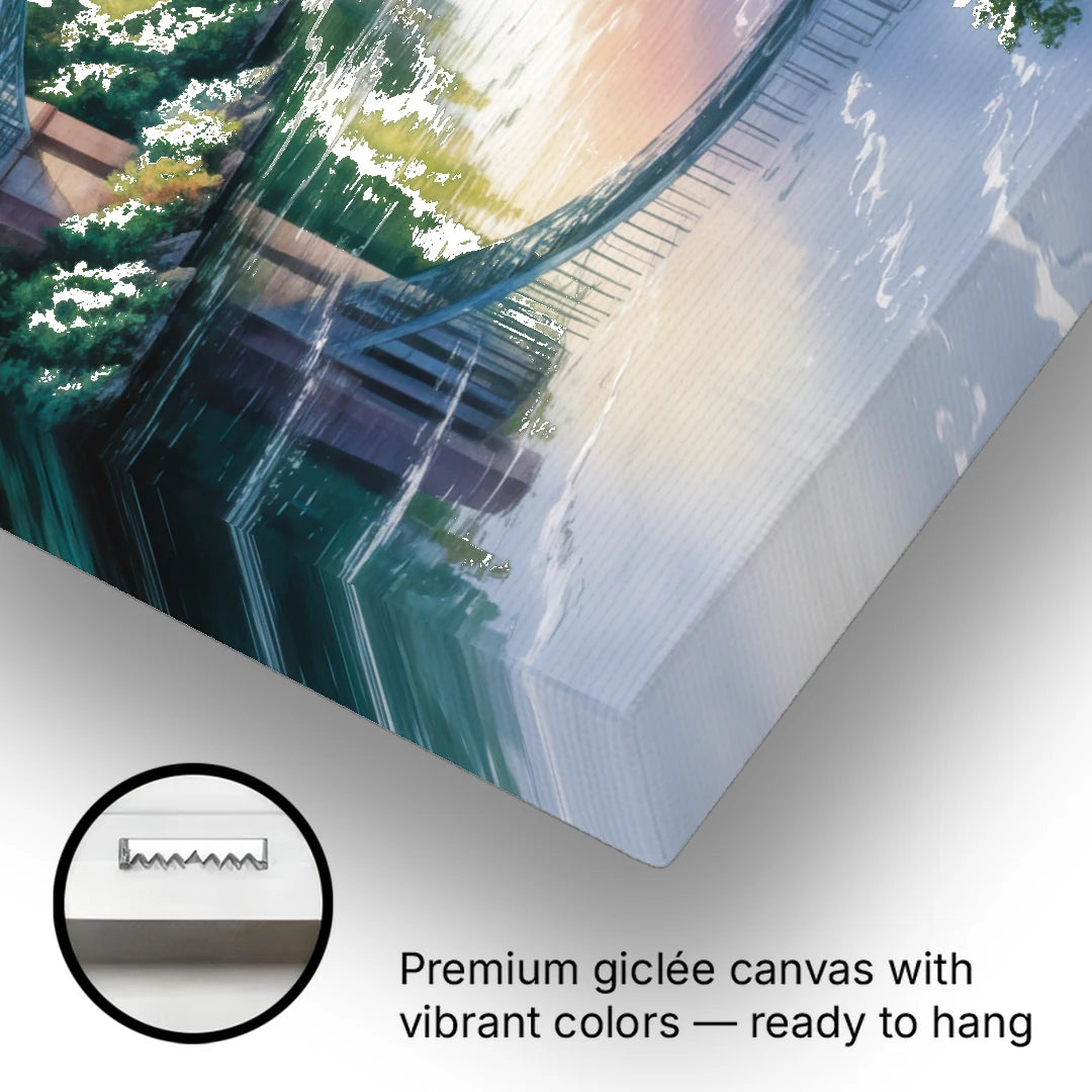 Niagara Falls Rainbow Bridge - Canvas Wall Art - Gallery Wrap Corner