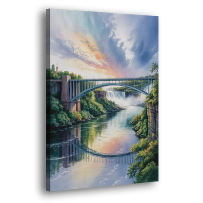 Niagara Falls Rainbow Bridge Side - Canvas Wall Art