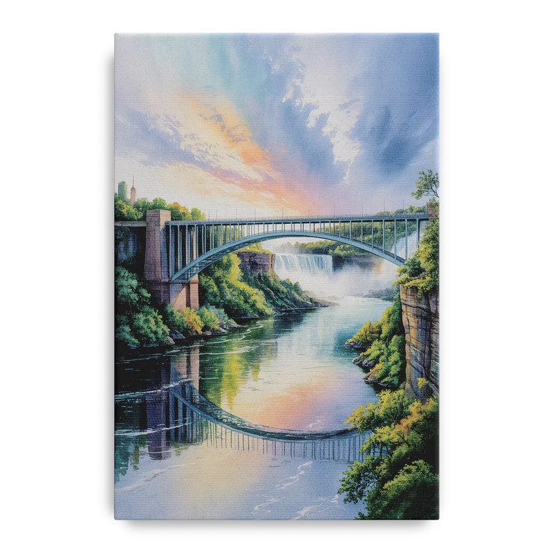 Niagara Falls Rainbow Bridge Front - Canvas Wall Art