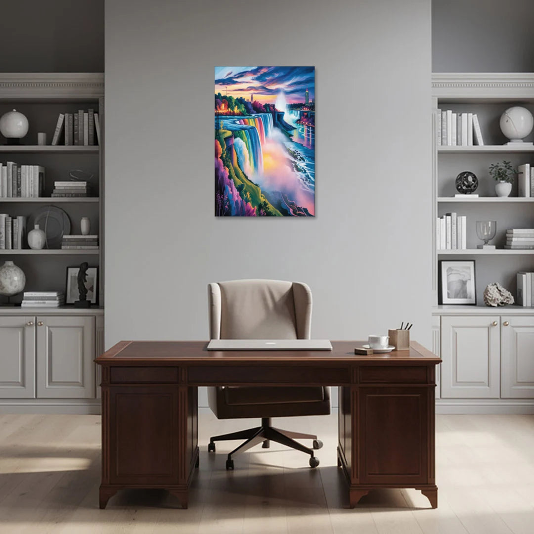 Niagara Falls Rainbow Light - Canvas Wall Art - Office - 24x36