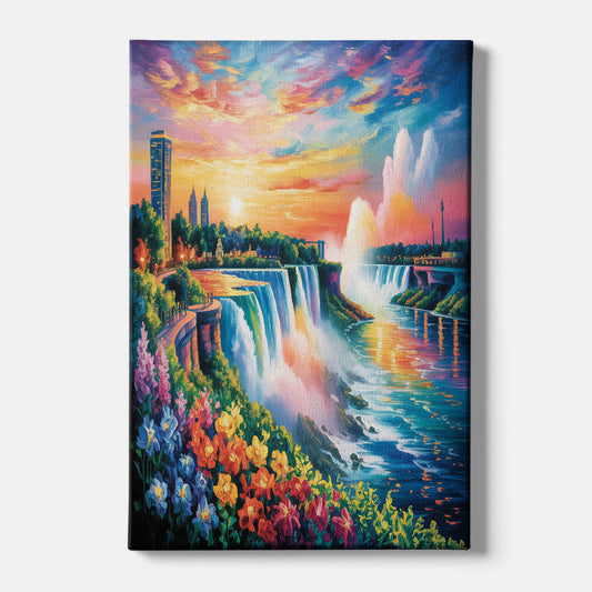 Niagara Falls Sunset Glow - Canvas Wall Art