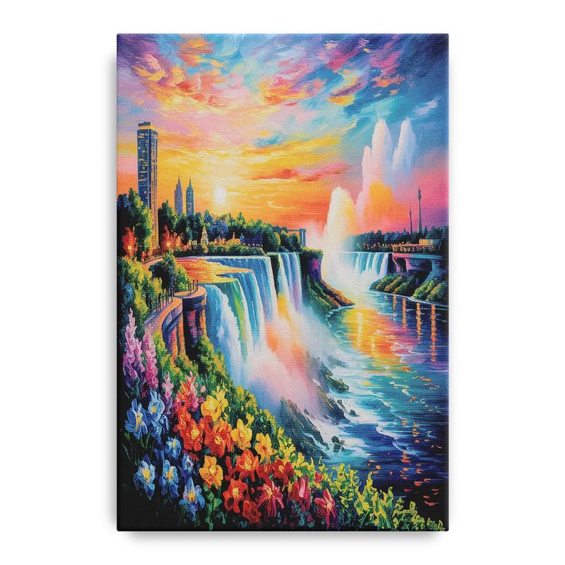 Niagara Falls Sunset Glow Front - Canvas Wall Art