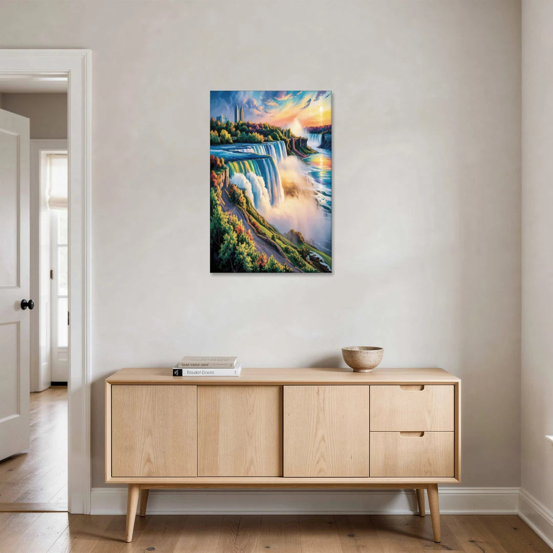 Niagara Falls Tourist View - Canvas Wall Art - Coffee Table - 24x36