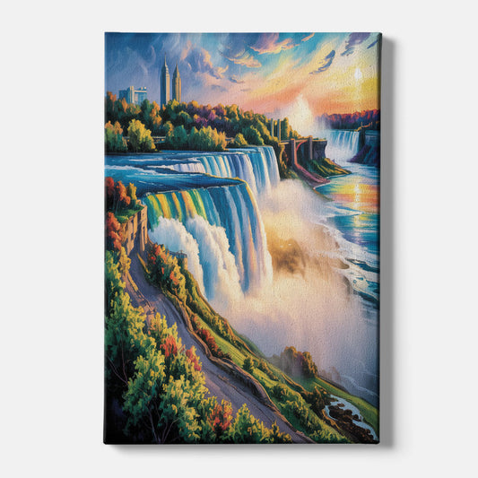 Niagara Falls Tourist View - Canvas Wall Art