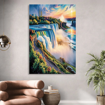 Niagara Falls Tourist View Living Room - Canvas Wall Art