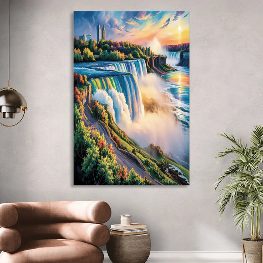 Niagara Falls Tourist View Living Room - Canvas Wall Art