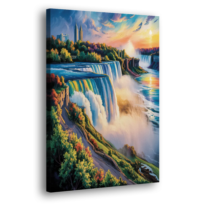 Niagara Falls Tourist View Side - Canvas Wall Art