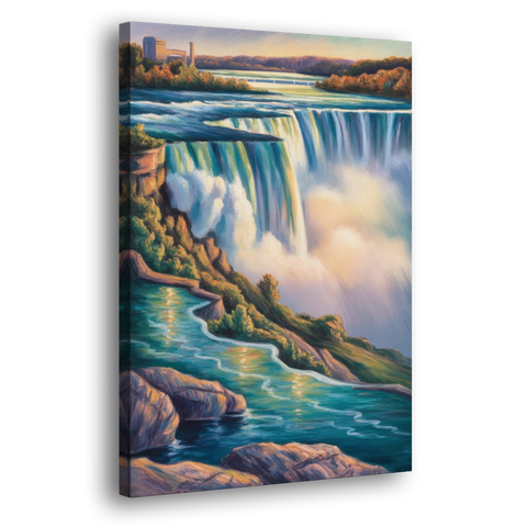 Niagara Falls Water Mist - Canvas Wall Art - Side