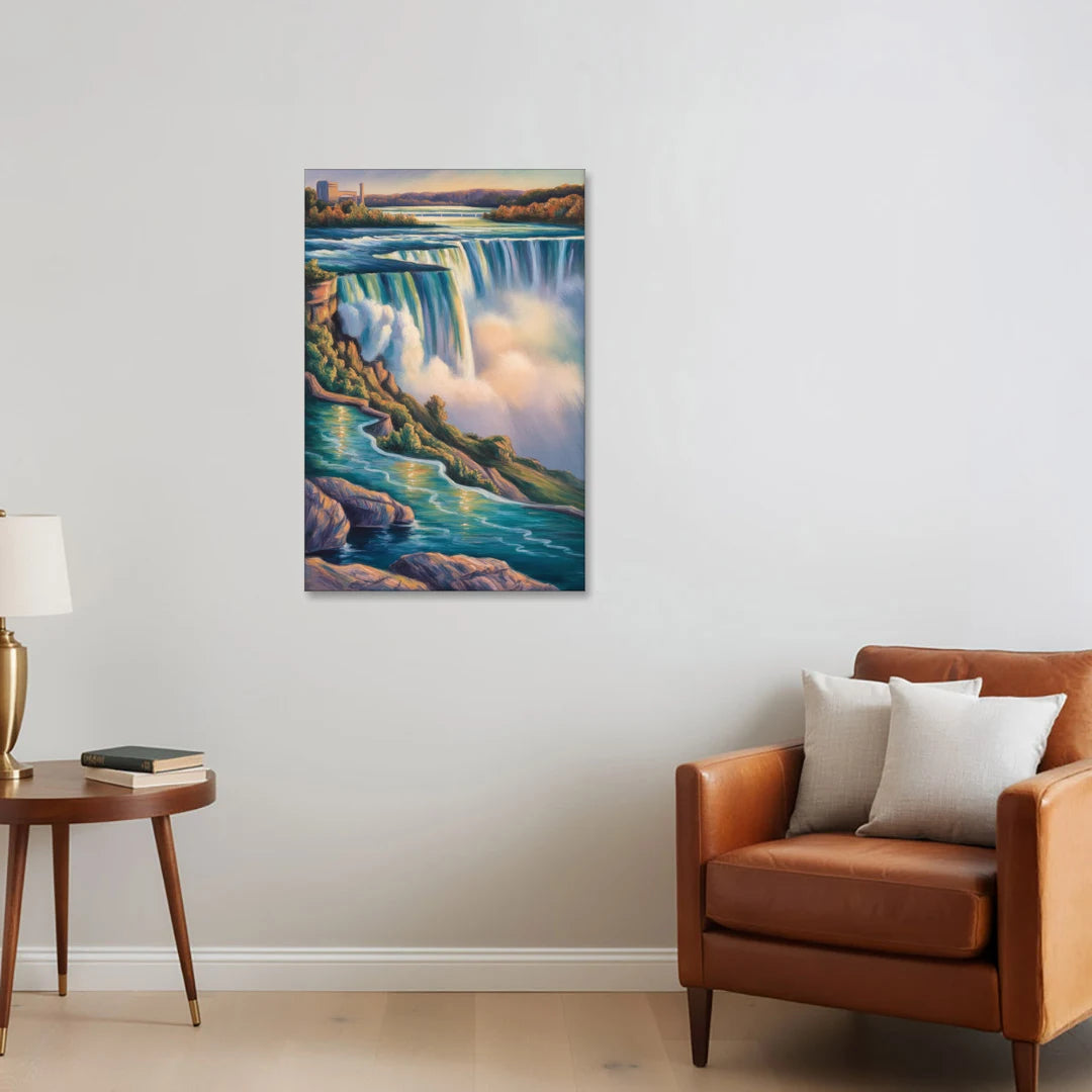 Niagara Falls Water Mist - Canvas Wall Art - Sofa - 24x36