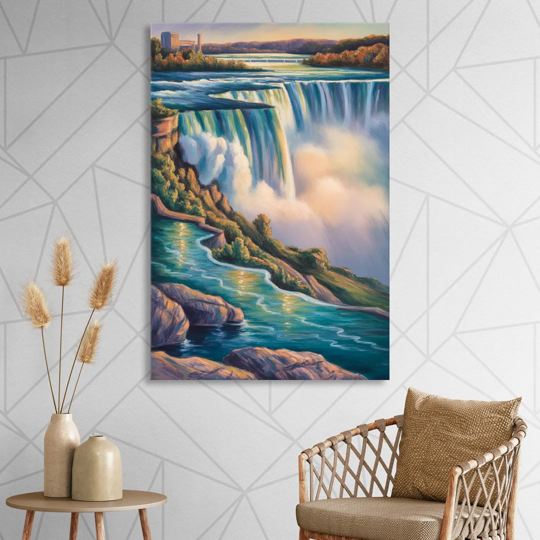 Niagara Falls Water Mist Living Room - Canvas Wall Art