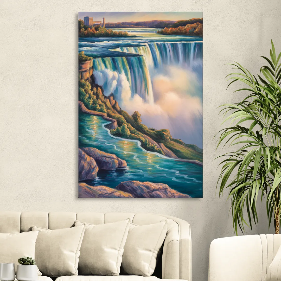 Niagara Falls Water Mist Sitting Room - Canvas Wall Art