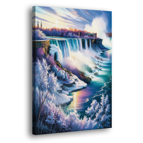 Niagara Falls Winter Freeze - Canvas Wall Art - Side