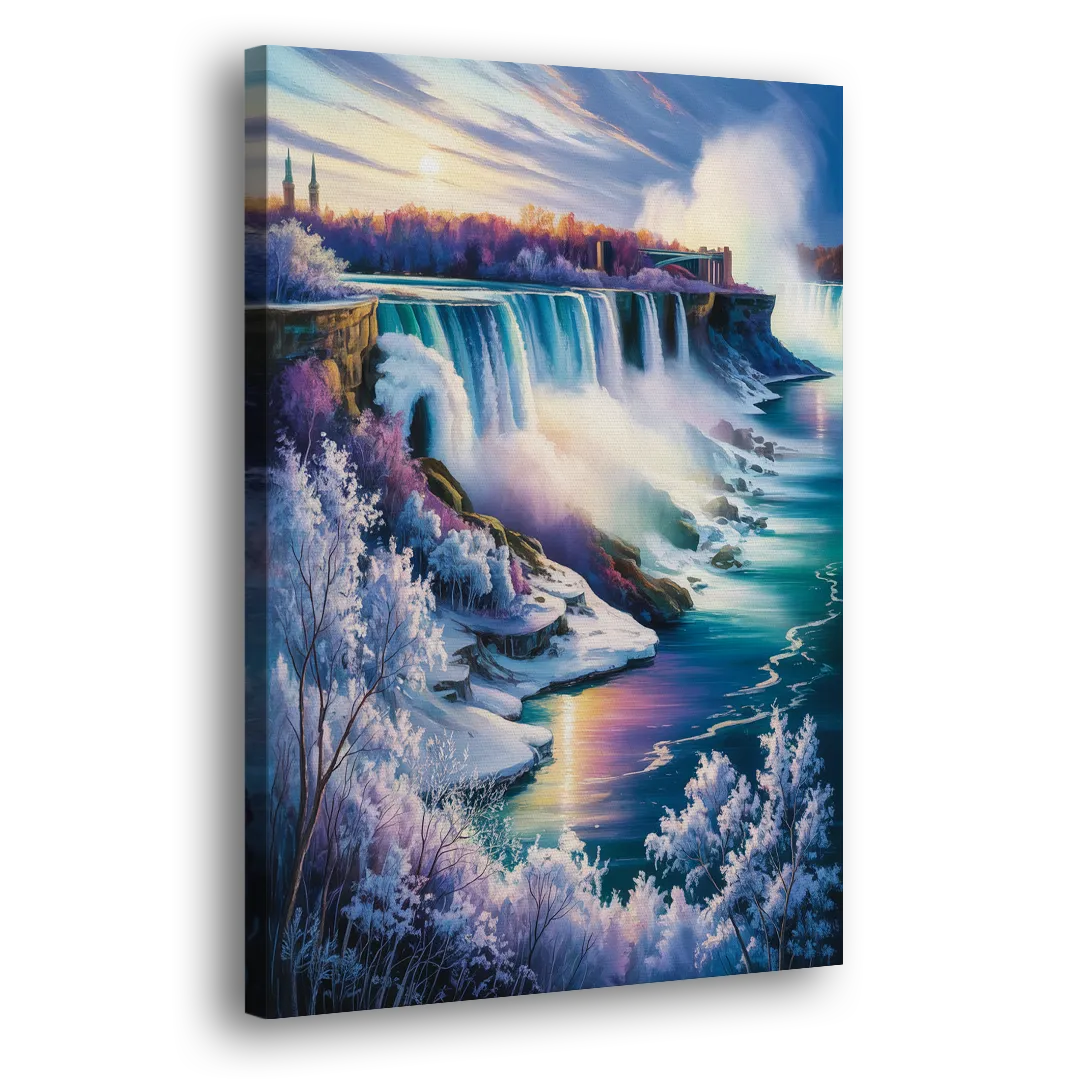 Niagara Falls Winter Freeze Side - Canvas Wall Art