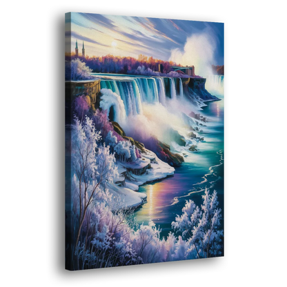 Niagara Falls Winter Freeze Side - Canvas Wall Art