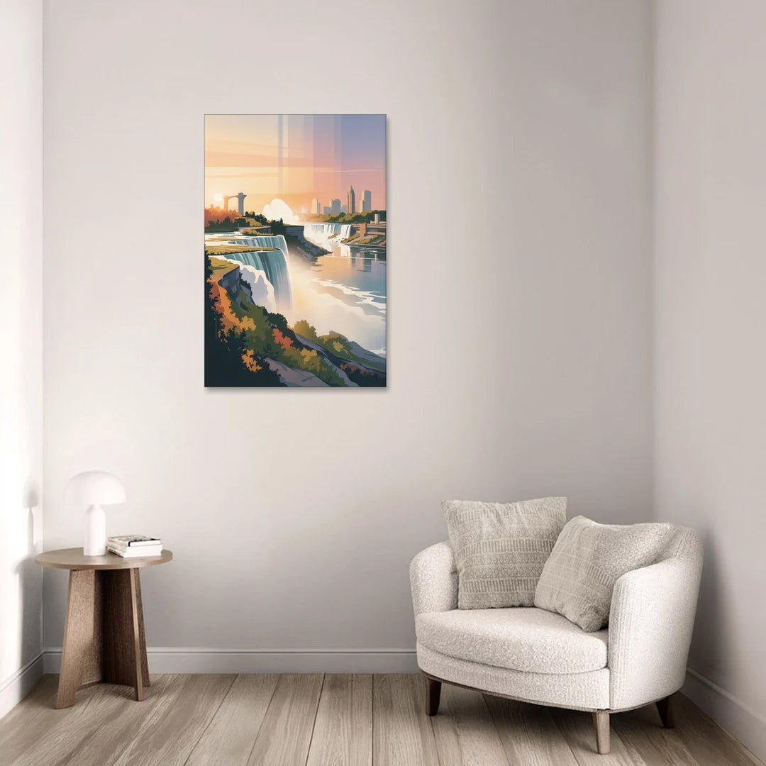 Niagara Falls at Sunset - Canvas Wall Art - Sofa - 24x36