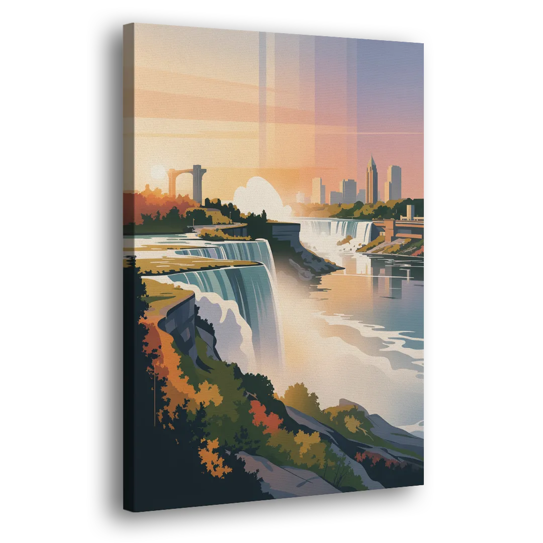 Niagara Falls at Sunset Side - Canvas Wall Art