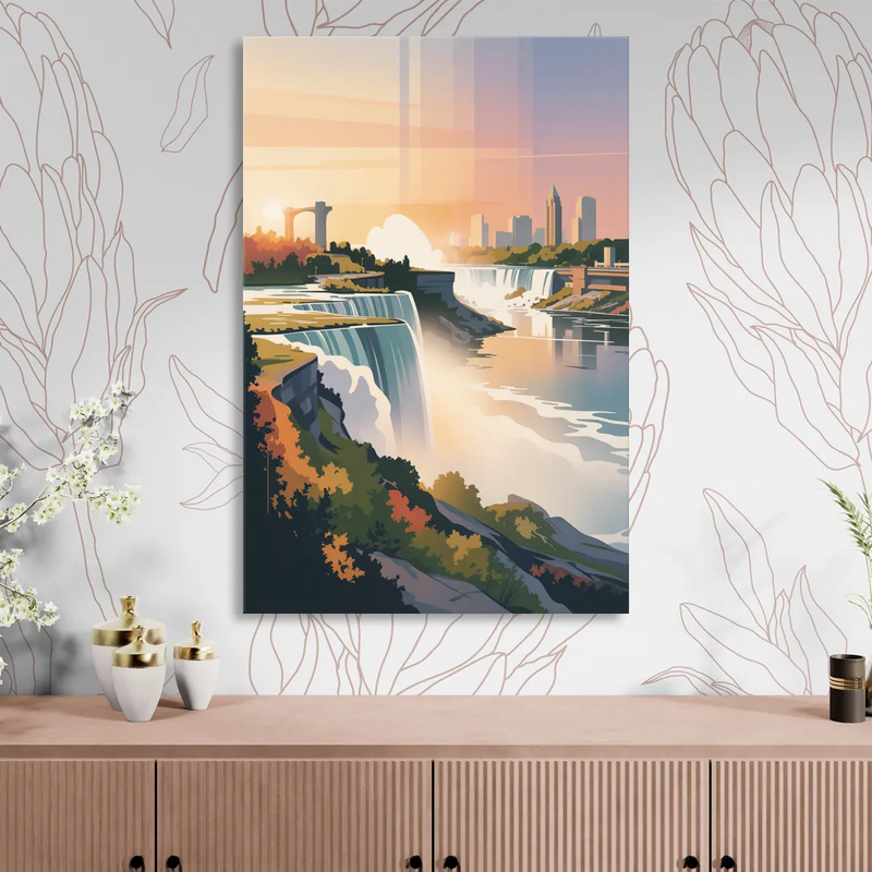 Niagara Falls at Sunset Living Room - Canvas Wall Art