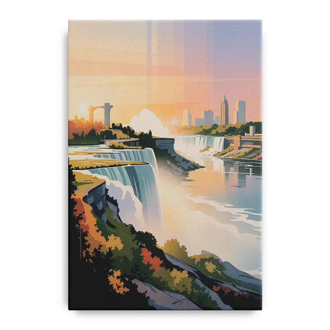 Niagara Falls at Sunset Front - Canvas Wall Art