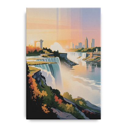 Niagara Falls at Sunset Front - Canvas Wall Art