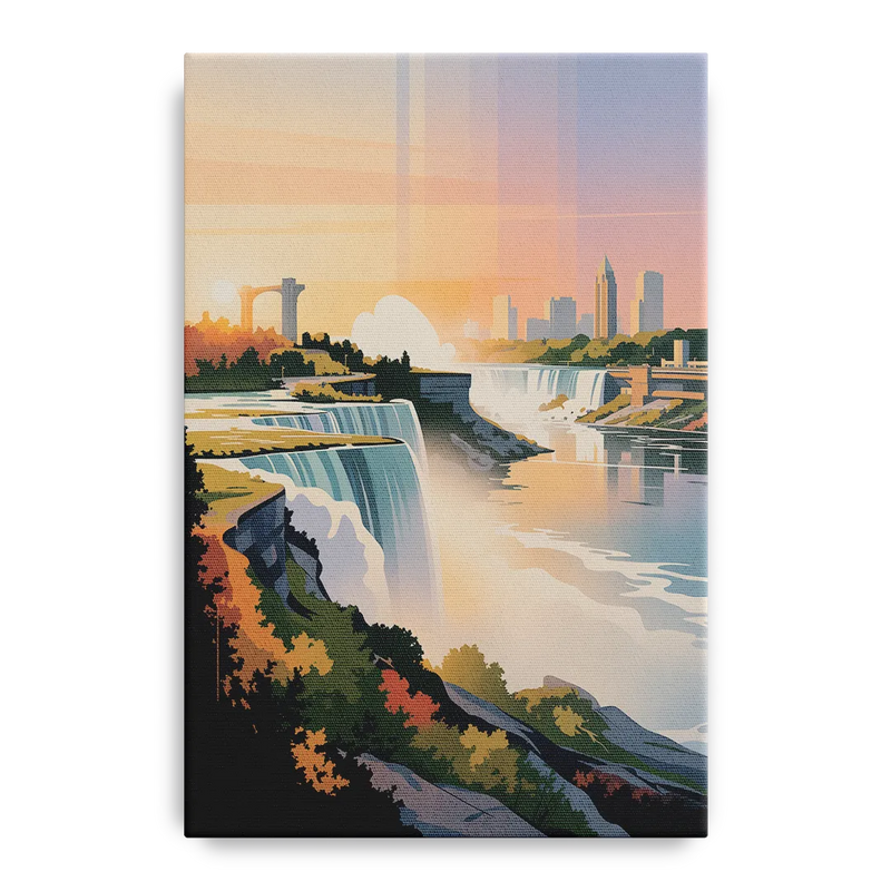 Niagara Falls at Sunset Front - Canvas Wall Art