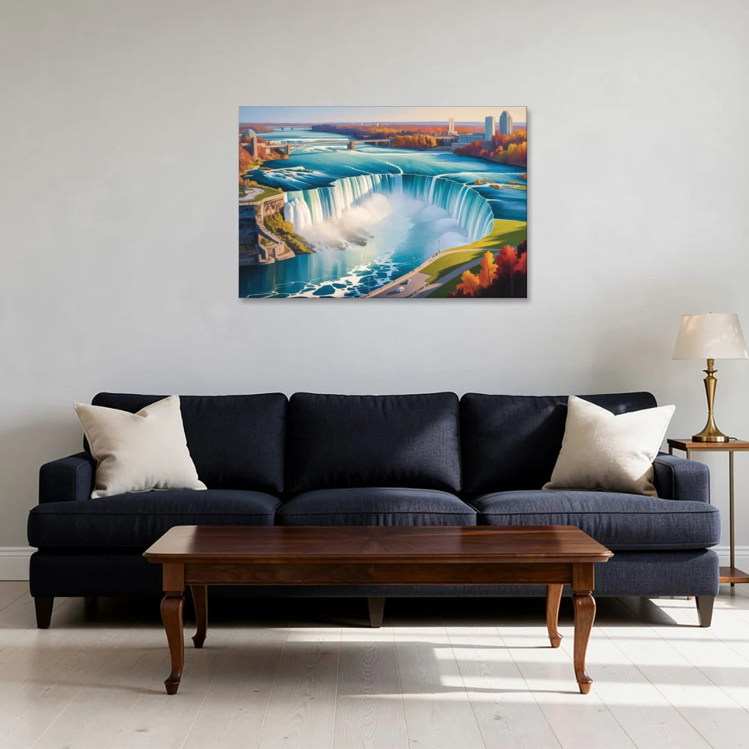 Niagara Falls from Above - Canvas Wall Art - Sofa - 36x24