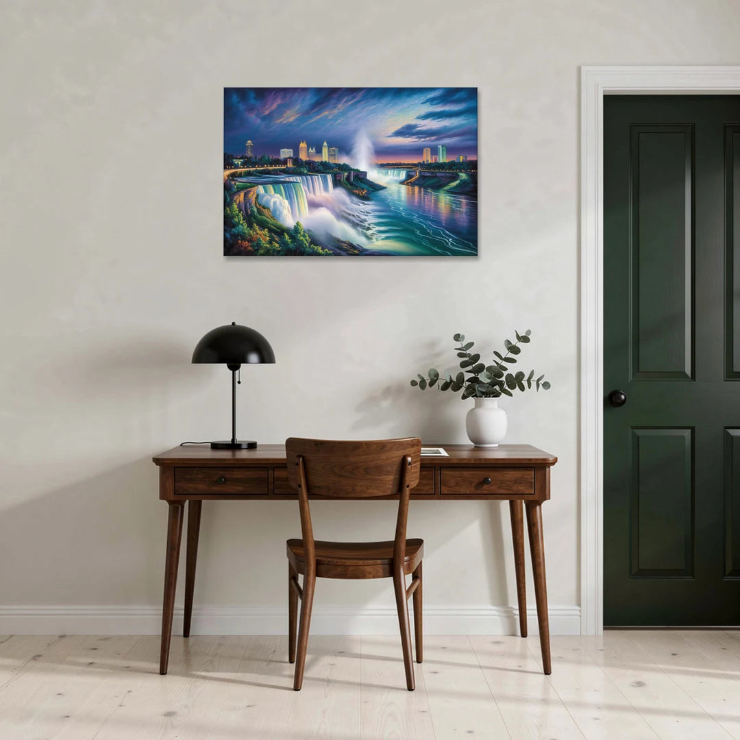 Niagara Night Skyline - Canvas Wall Art - Office - 36x24