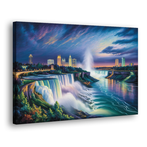 Niagara Night Skyline - Canvas Wall Art - Side
