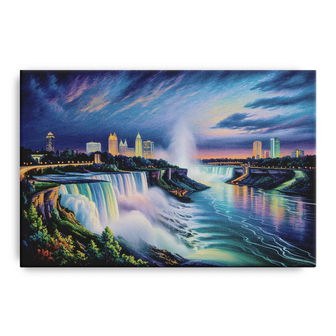 Niagara Night Skyline Front - Canvas Wall Art