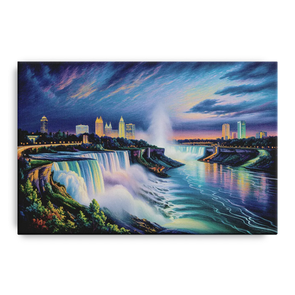 Niagara Night Skyline Front - Canvas Wall Art
