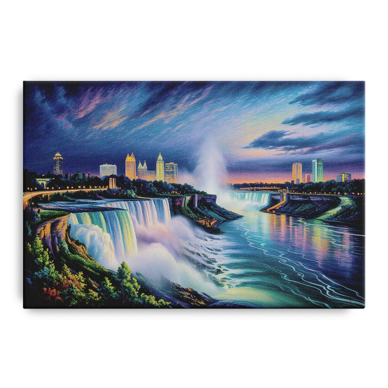 Niagara Night Skyline Front - Canvas Wall Art