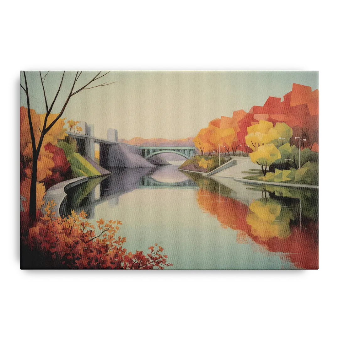 Niagara Parkway Autumn Scenic Front - Canvas Wall Art