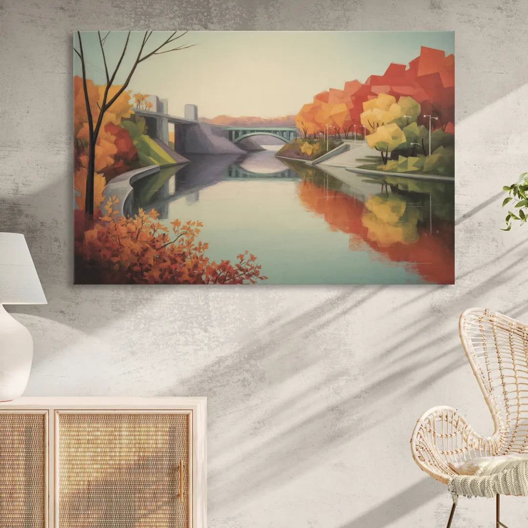 Niagara Parkway Autumn Scenic Living Room - Canvas Wall Art