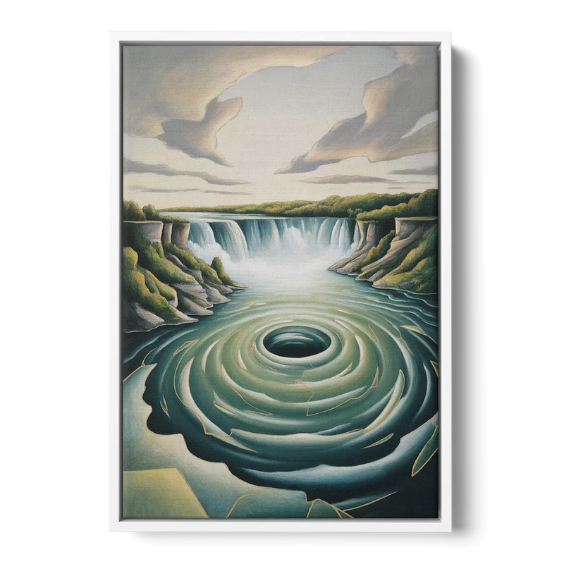 Niagara Whirlpool Aerial Front - White Canvas Wall Art