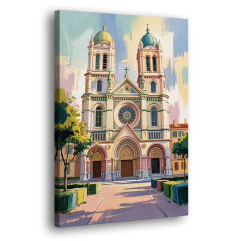 Nice Cathedral - Canvas Wall Art - Side