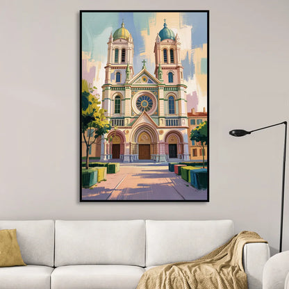 Nice Cathedral Living Room - Black Canvas Wall Art