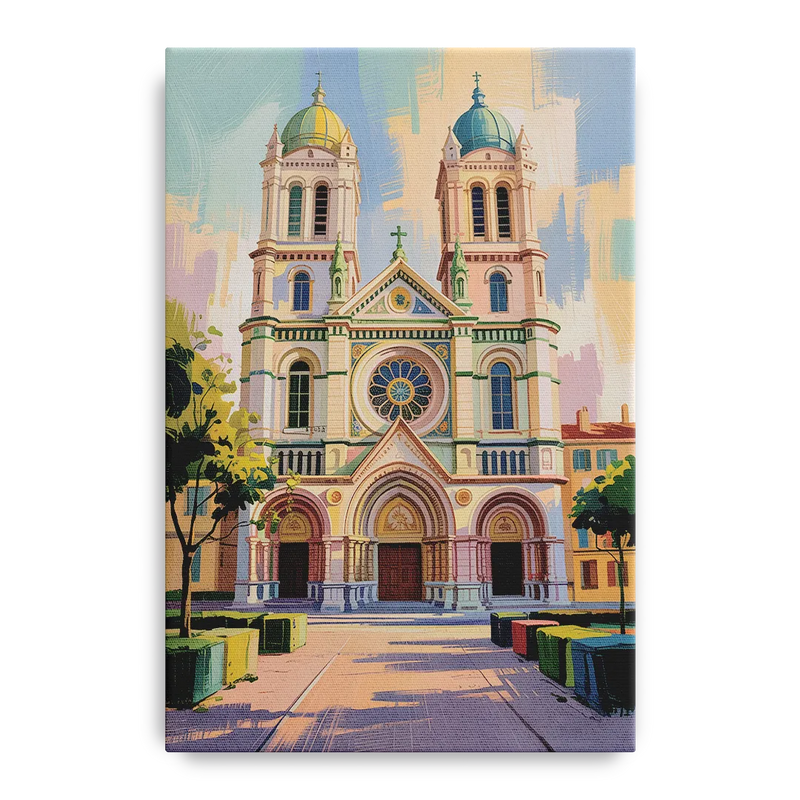 Nice Cathedral Front - Canvas Wall Art