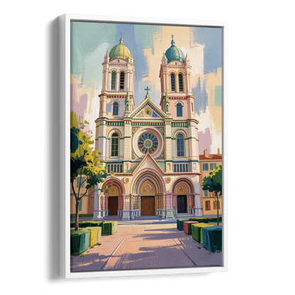 Nice Cathedral Side - White Canvas Wall Art